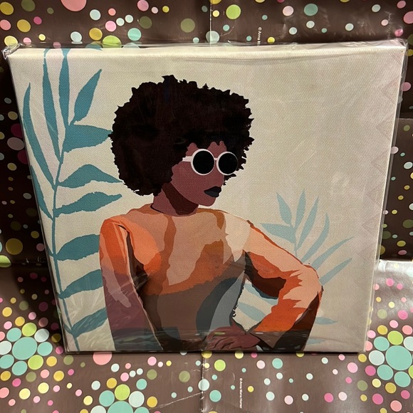 New African American Natural Woman Plant Special Moments Frameless Canvas Art - Picture 2 of 4